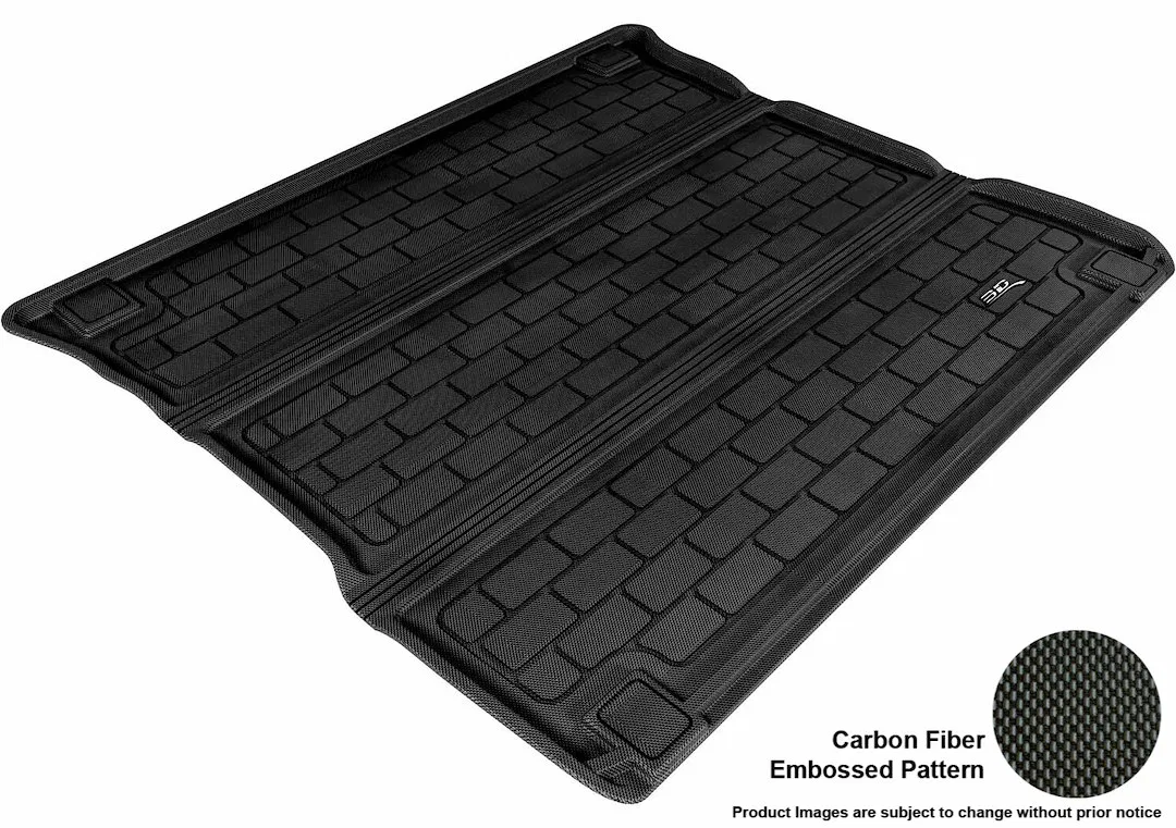 M1JP0041309 – 3D MATS/U-AC Cargo Area Liner, Black Direct Fit Raised Edge Thermoplastic Rubber Of Carbon Fiber Textur...